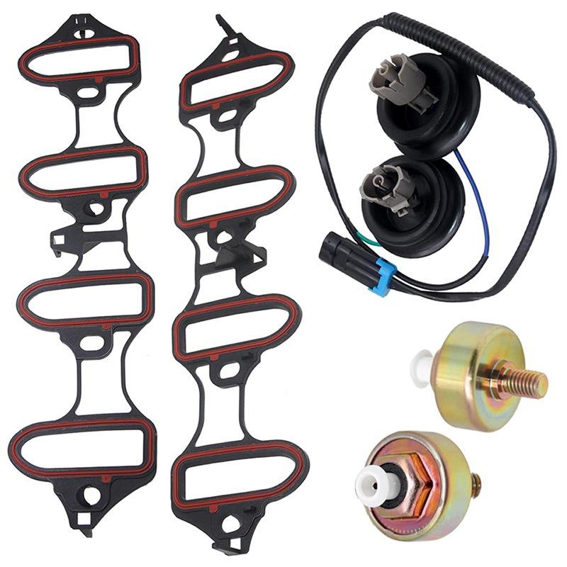 Knock Sensor & Wiring Harness with Intake Manifold Gasket for Cadillac & Chevrolet