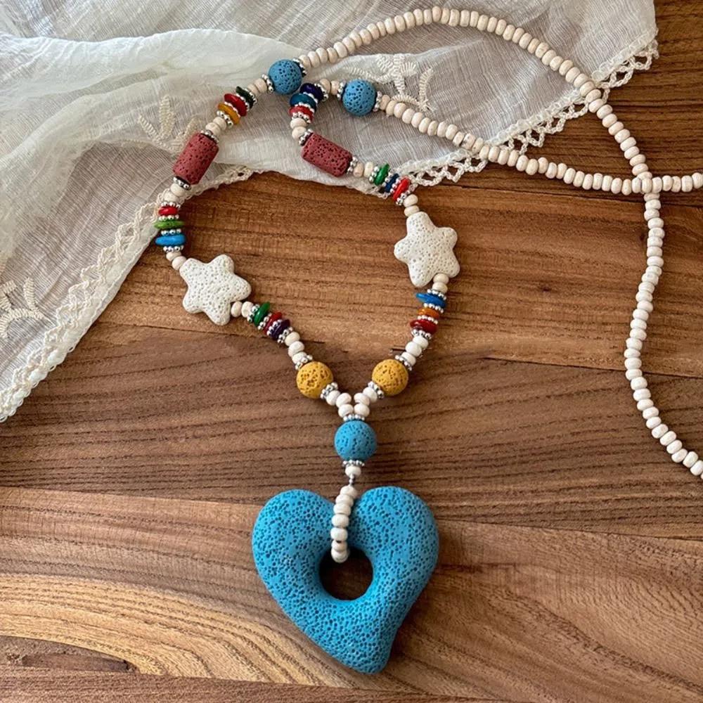 

Sweet Dopamine Color Necklace Bead Seaside Vacation Choker Trendy Love Stone Necklace Summer Style4