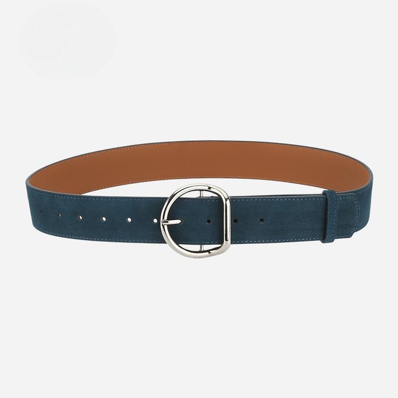Retro Matte Leather Women's Belt, Fashionable Simple Reverse Velvet Versatile Match with Jeans High-end Decorative Belt for Women
