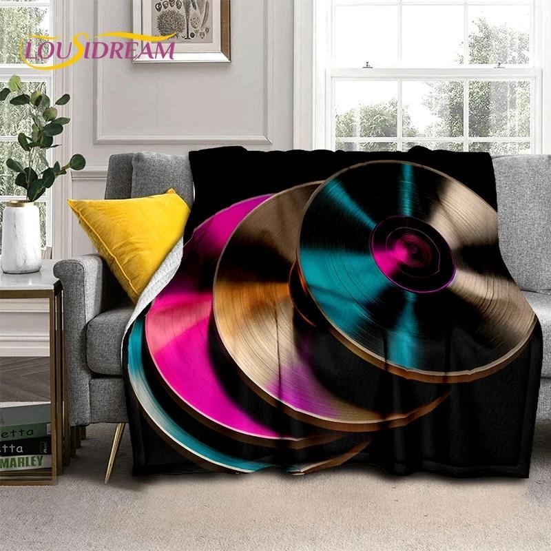 Vinyl Record Music DJ Screen Tape Soft Flannel Blanket for Bed Bedroom Sofa Picnic,Throw Blanket for Cover Outdoors Leisure Gift
