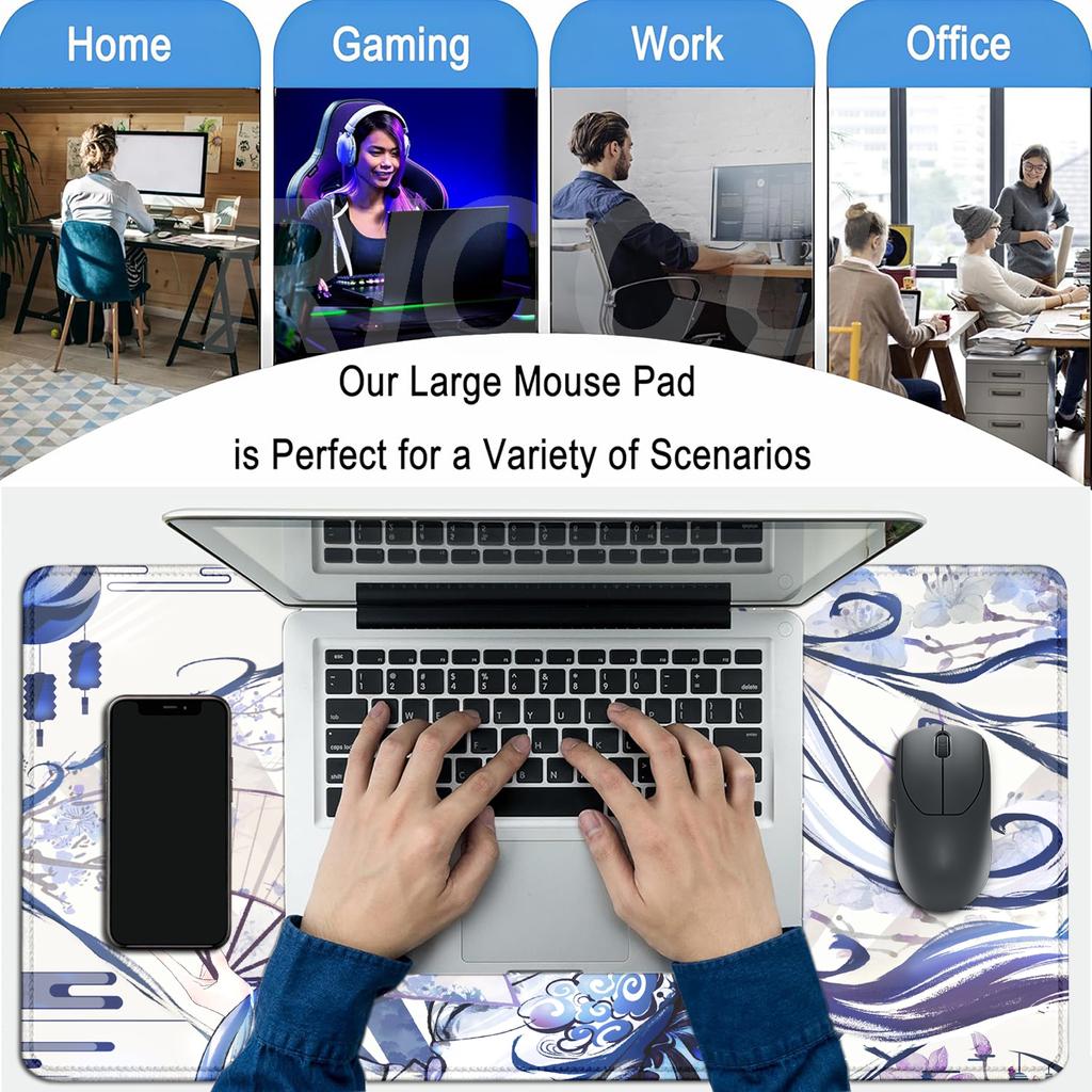 Cute Anime Girl XXL Desk Mat Genshin Impact Kamisato Ayaka Mouse Pad Gaming Keyboard Mousepad PC Accessories HD E-Sports Playpad