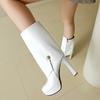 European and American Autumn and Winter  Boots Patent Leather Waterproof Table High Heel
