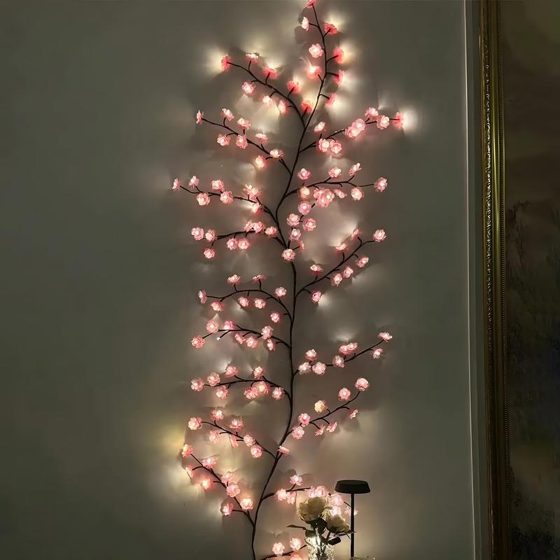 96LEDs Cherry Blossom String Lights USB Powered 8 Modes DIY Home Bedroom Party Wedding Christmas Festive Decor Light 1.9M/6.23ft