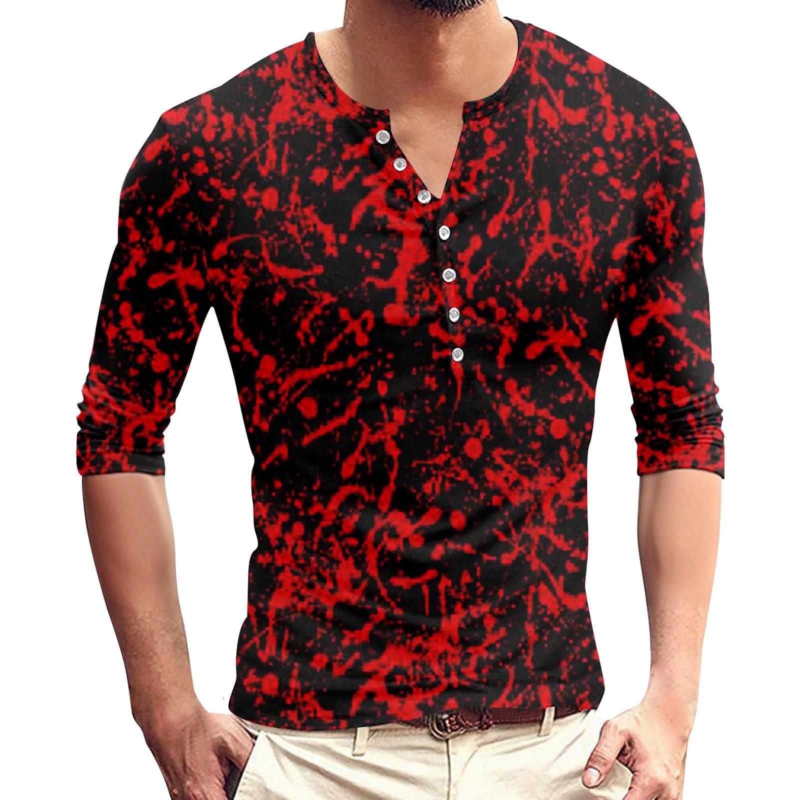 

Мужская футболка на пуговицах с принтом, унисекс, свободного кроя, повседневный топ с рукавами три четверти L