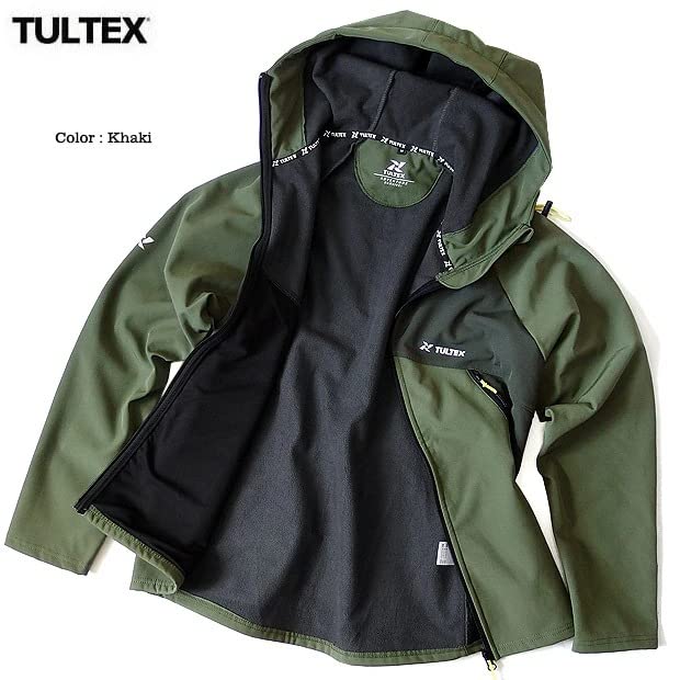 TULTEX Windbreaker Mountain Parka Jacket Windproof Cold Protection Fleece Outdoor Walking Running x [EVERSOUL] Men's (Beige Black, 3L)