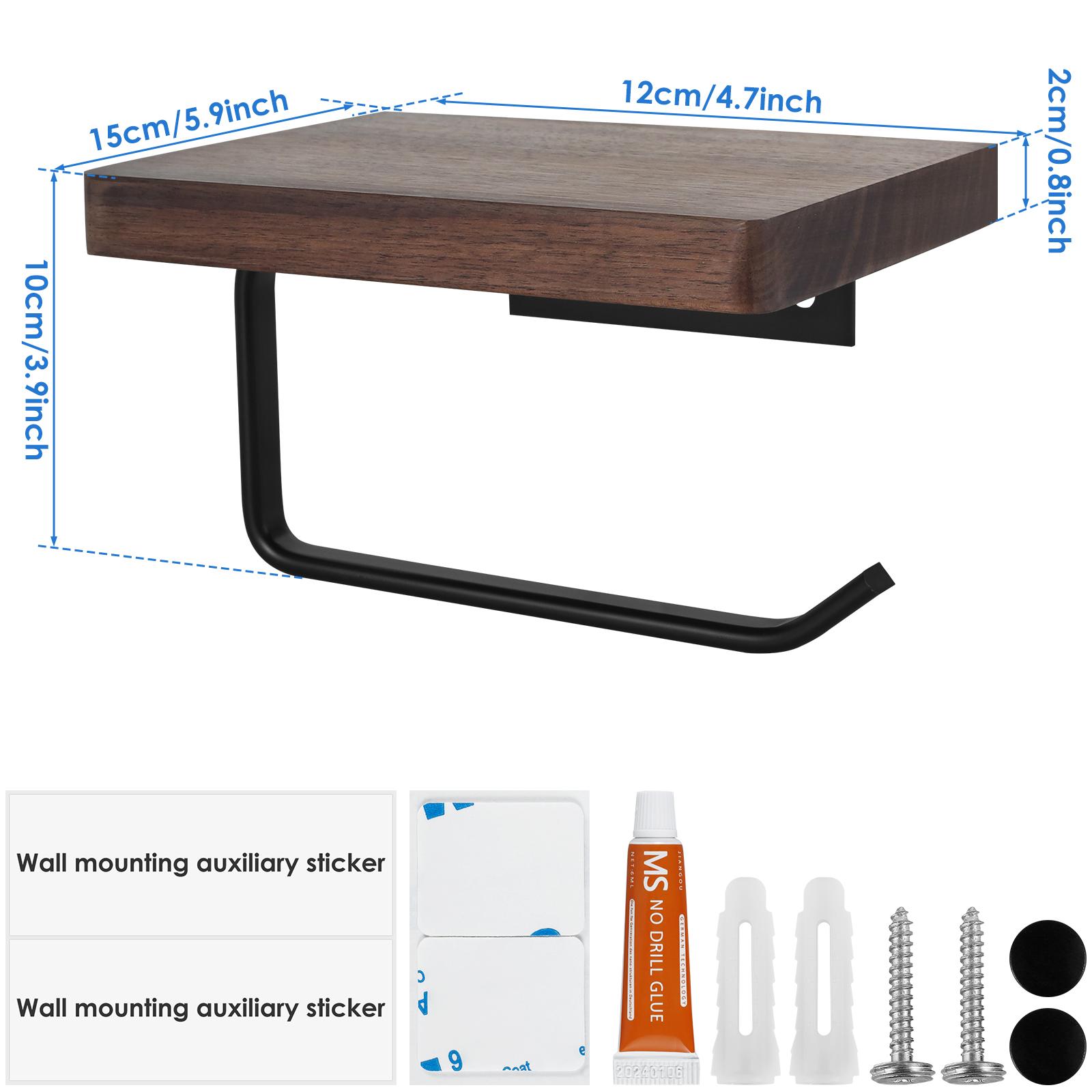 

Держатель для туалетной бумаги из нержавеющей стали для ванной комнаты, настенный, для рулонов салфеток, подвесной, из натурального орехового дерева темно-коричневого