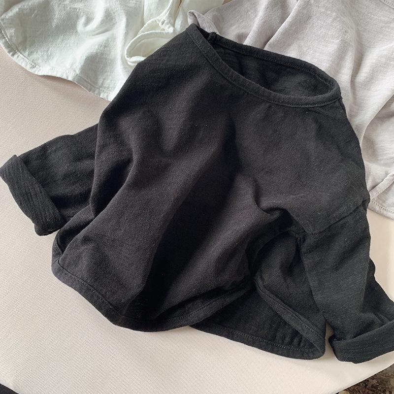 Bamboo Cotton Long Sleeve T-shirt for Boys & Girls - 2025 Spring/Autumn Korean Style Base Layer