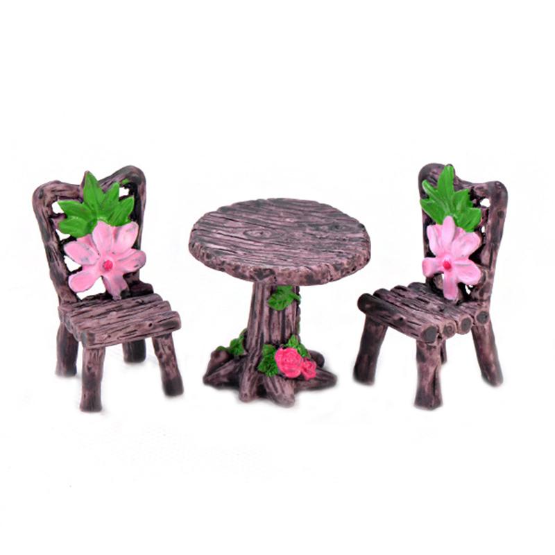 Miniature Tables and Chairs Exquisite Micro Landscape Ornament for Home Desktop Decoration House Accessories Outdoor Decor FU