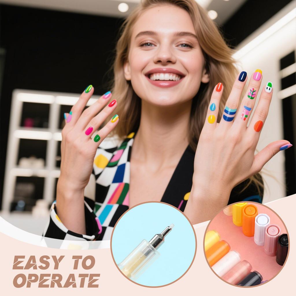 Drawing Pen  Nail Painting Pen  DIY   Quick-drying  Colored Pen For Drawing Flowers And Outlining  12 Colors30ml