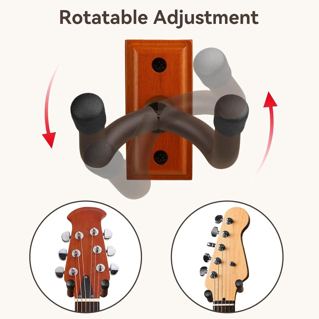 DIDA Guitar Wall Mount, Guitar Hanger, Silicone Pad, U-Shaped Guitar Wall Hanger Mount, Rotatable Guitar Holder Hook Stand Wall for Acoustic,