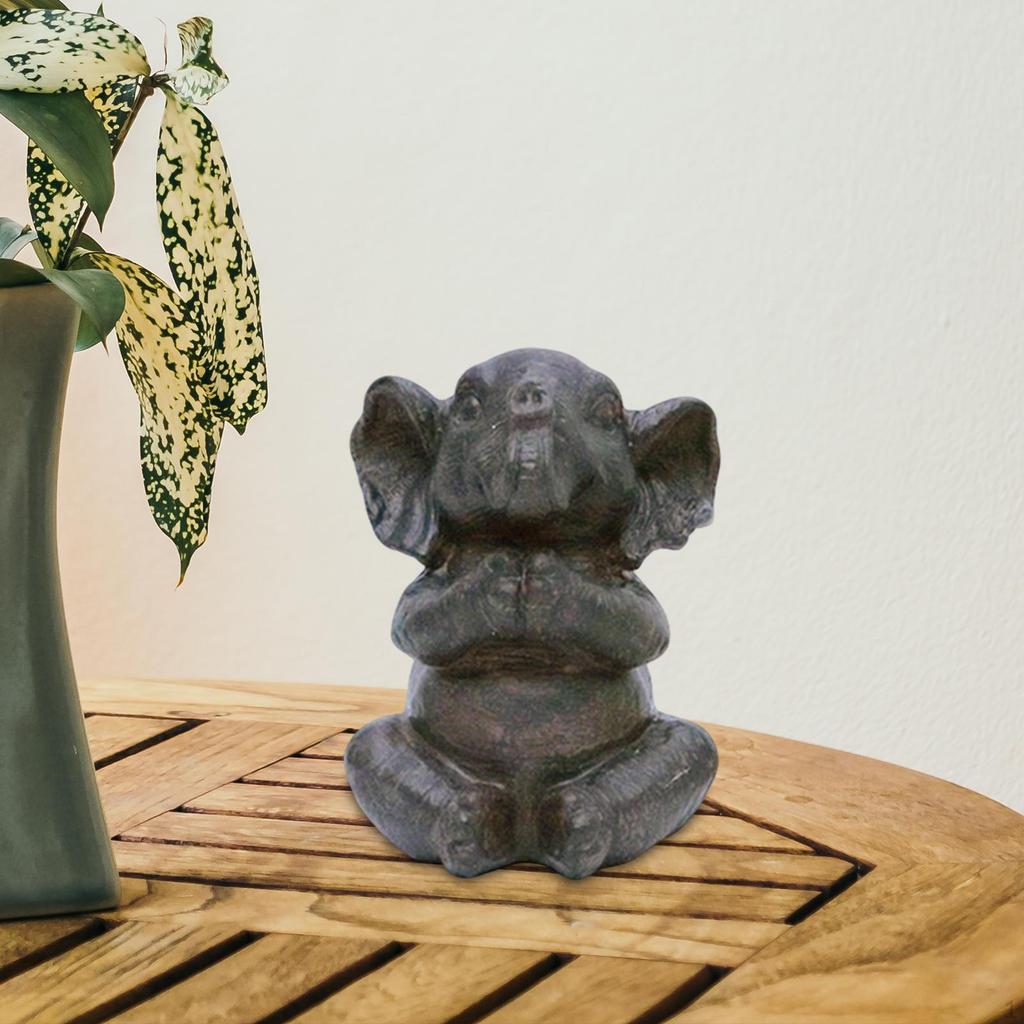 Yoga Elephant Statue Collection Tabletop Ornament for Cabinet Desk Fireplace Style A