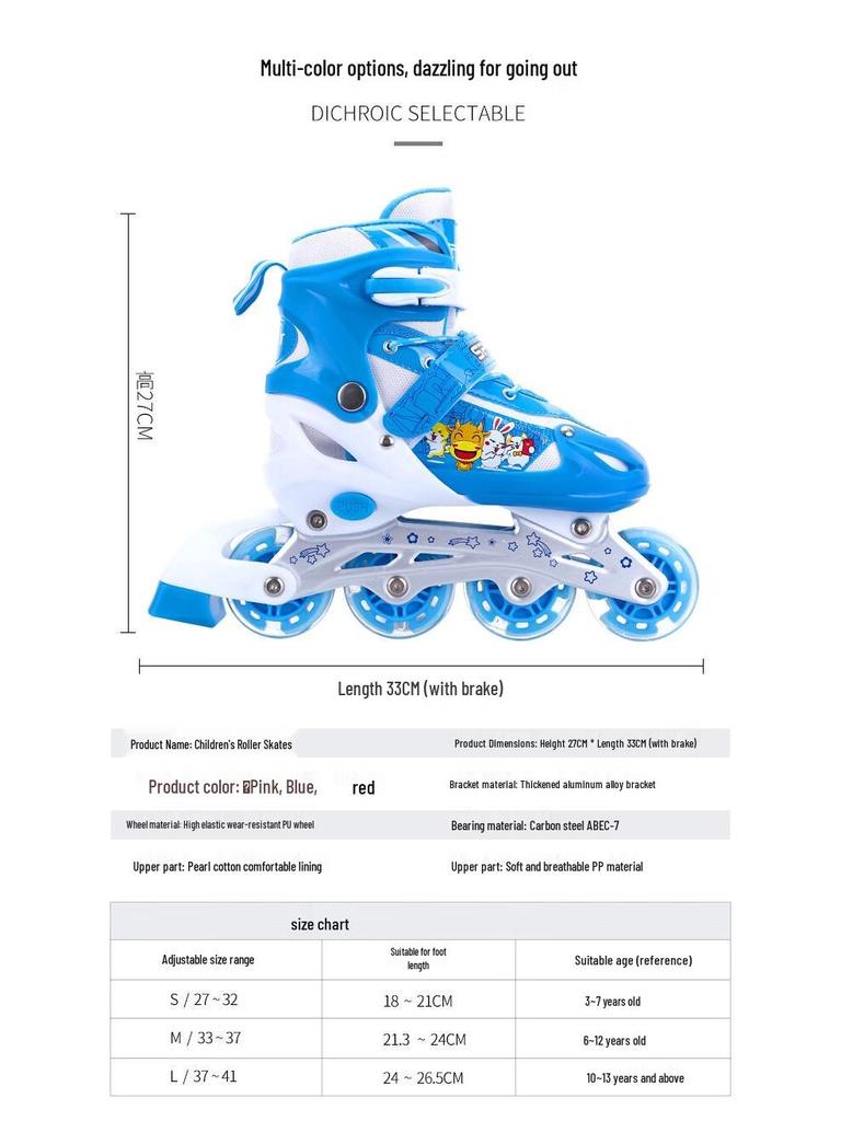 CHIWANG Kids Roller Skates Full Set