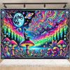 Psychedelic Cyberpunk Skull Eye Tapestry Mushroom Forest Dreamy Bedroom Bohemian Backdrop Fantasy Energy Field Art Decorations2694