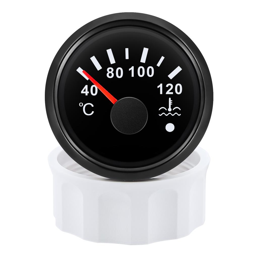 HD 52mm Universal Car Boat Water Temperature Gauge With Coolant Temperature Sensors Temp Meter Red Backlight With Alarm 12V/24V