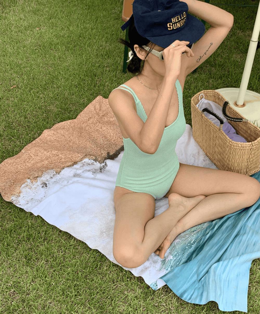 

2025 Женское Сексуальное Бикини с Поролоновыми Чашками - Горячий Стиль Спортивный Купальник Medium зелёный