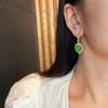 Full Green, Yang Green, Natural Agate Green Chalcedony Earrings, Women'S Opening Is Slightly Inlaid, And The Real Shot Is Fidelity.