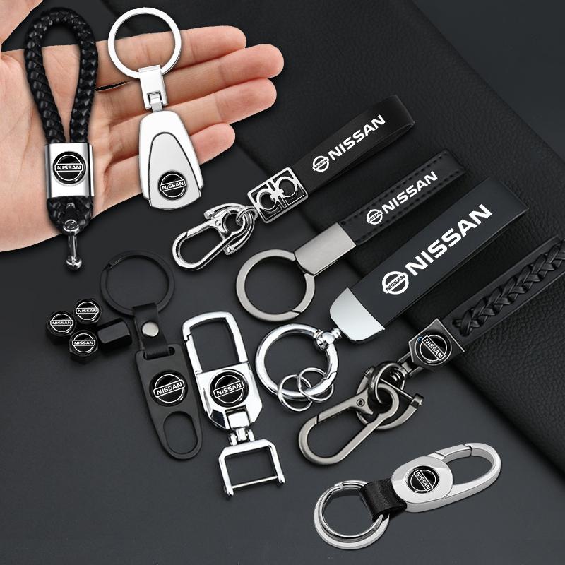 Leather Key Chain Car Keyring Pendant Keychain Car Accessories For Nissan Nismo Qashqai J11 Juke GTR X-Trail Patrol Micra Navara Tiida