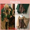 Women Medieval Woodland Elf Fairy Dress Corset Set Top Skirts Halloween Costume