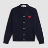 Kawakubo Rei Heart V-Neck Red Wool Cardigan - Couple Style Play Knit Sweater