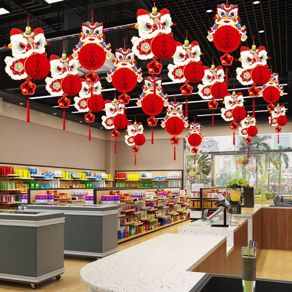 Paper New Year Pendant Red Hanging Lantern Creative Red Lantern  New Year