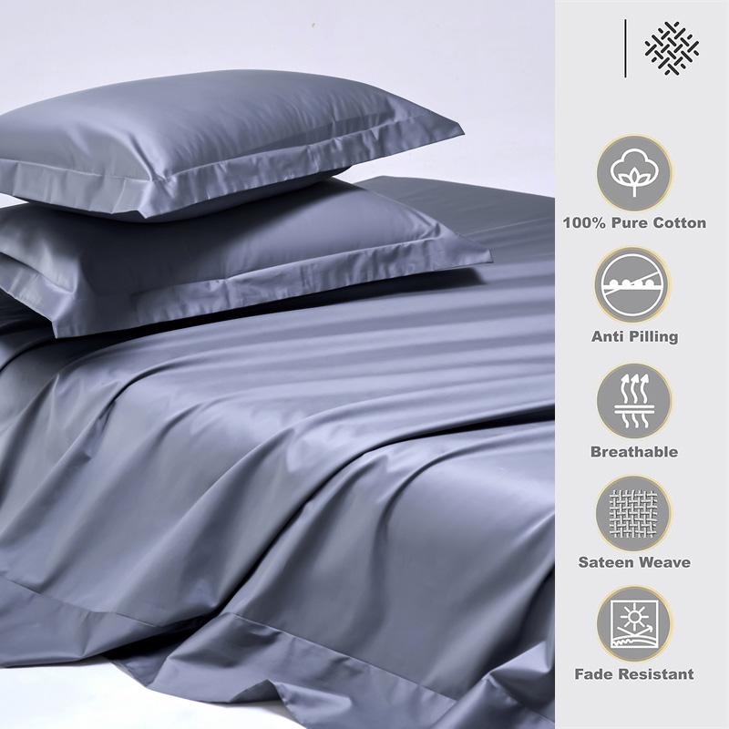 4/6pcs Egyptian Cotton Bed Sheet Set Luxury 1000TC Fitted Sheet Flat Sheet Pillowcase Double King Queen Size Bedding Sets Soft