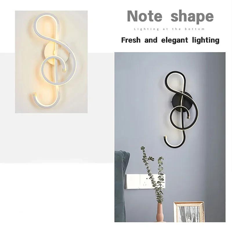 Modern LED Wall Lamp Note Wall Sconce for Bedroom Bedside Living Room Study Stairs Home Decor Indoor Lighting Fixture Luster