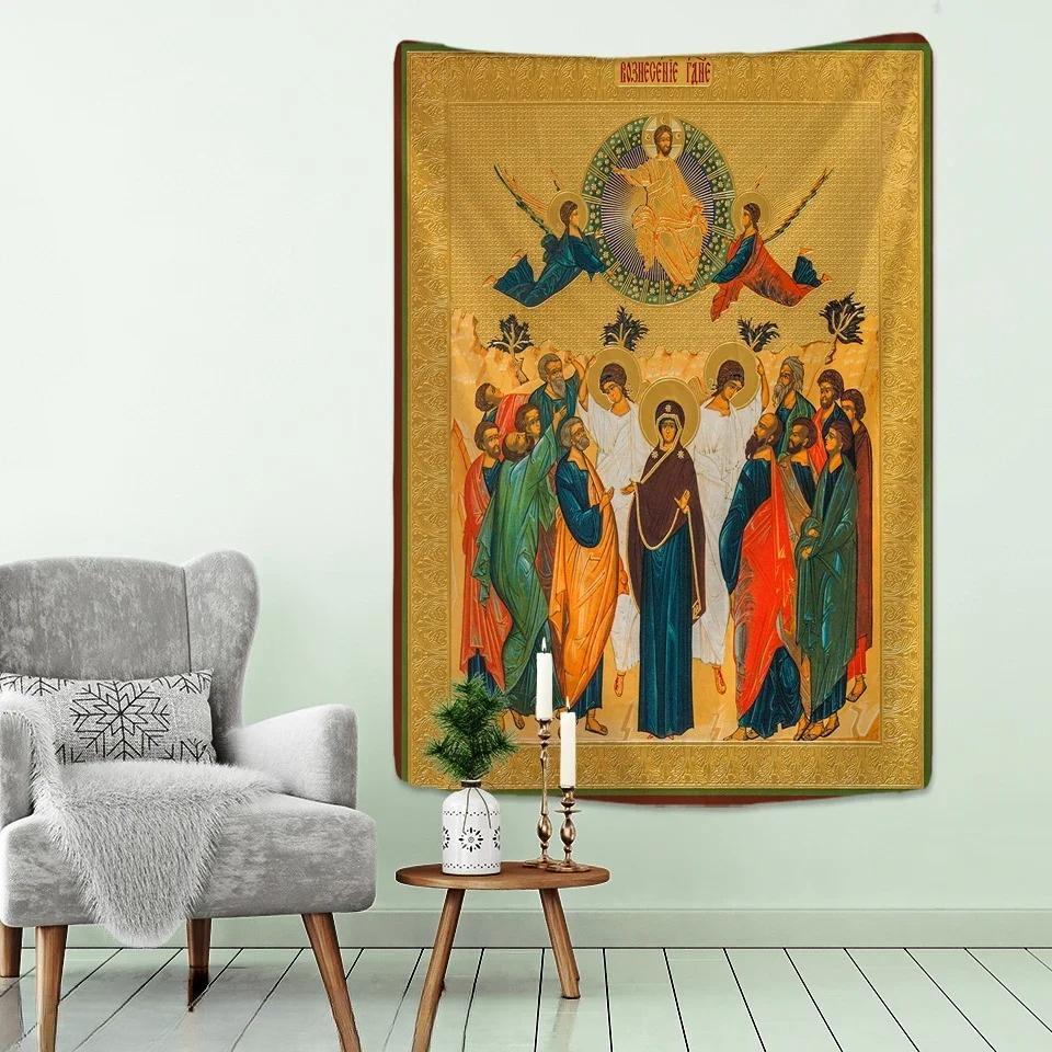 European Faith Christianity Classical God Jesus Christ Tapestry Wall Hanging Blanket Home Decoration Christian Products