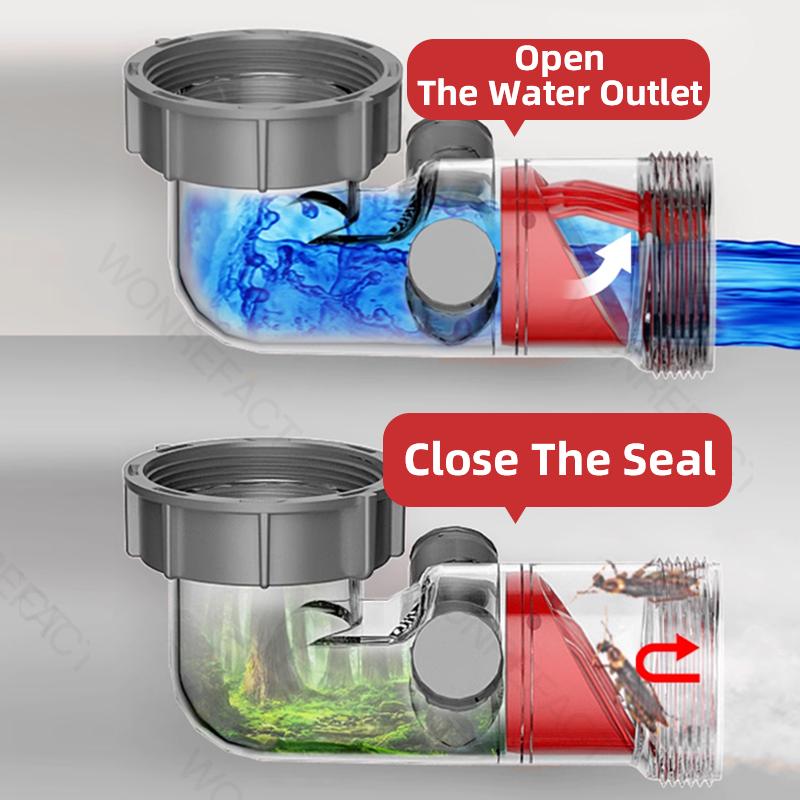 Double Sink Sewer Basin Sewer Pipe Fittings Double Dishwashing Sink Sink Drainage Pipe Set Kitchen Drain Pipe Anti Odor