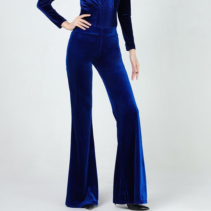 Women's Elegant Gold Velvet Slimming Practice Set for Autumn/Winter