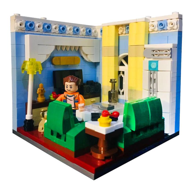 XB01401 MOC Small Particle Building Blocks for Home Decoration: Living Room, Bedroom, Study, Fitness Room