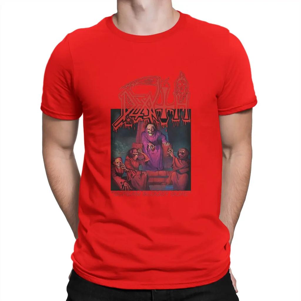 Funny Death Scream Bloody Gore T-Shirt Round Neck 100% Cotton T Shirts Sabbath Short Sleeve Tee Shirt Gift Tops Unisex