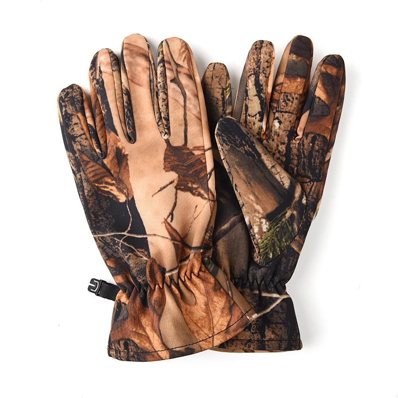 Podzimní a zimní hřejivé taktické rukavice Větruodolné a chladuvzdorné Venkovní sporty Lyžování Vodotěsné Kamuflážové Plus sametové Cyklistické rukavice