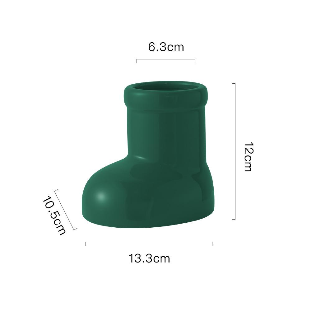 Ceramic Vase Boots Shoe Cute Cartoon Pen Holder Tabletop Storage Ikebana Flower Vase Boots Pot Home Decoration Accessories