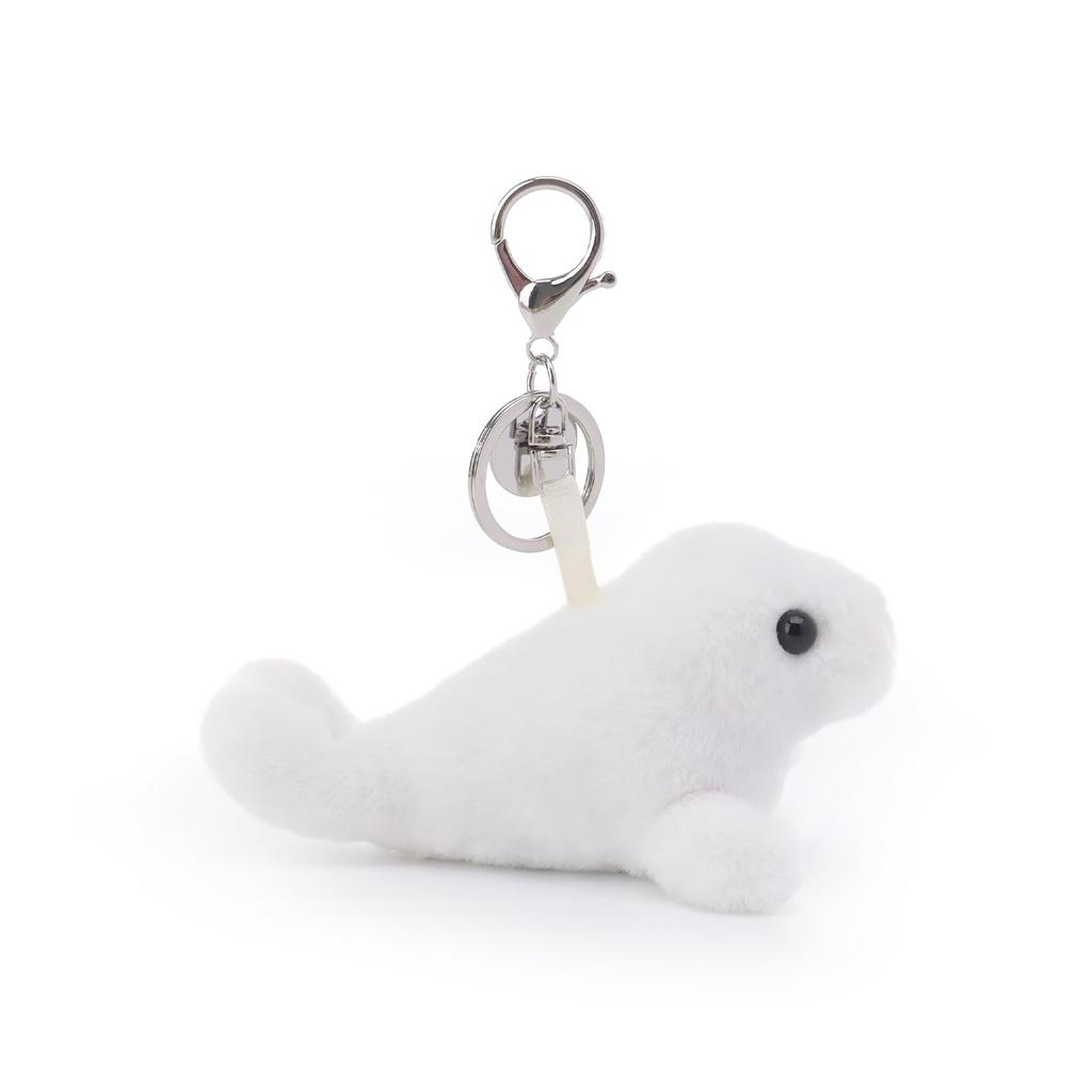 Apricot Lamb Cute Seal Pup Soft Animal Keychain Plush Suitable for Men and 13cm Toy, Women, Backpack, Wallet,