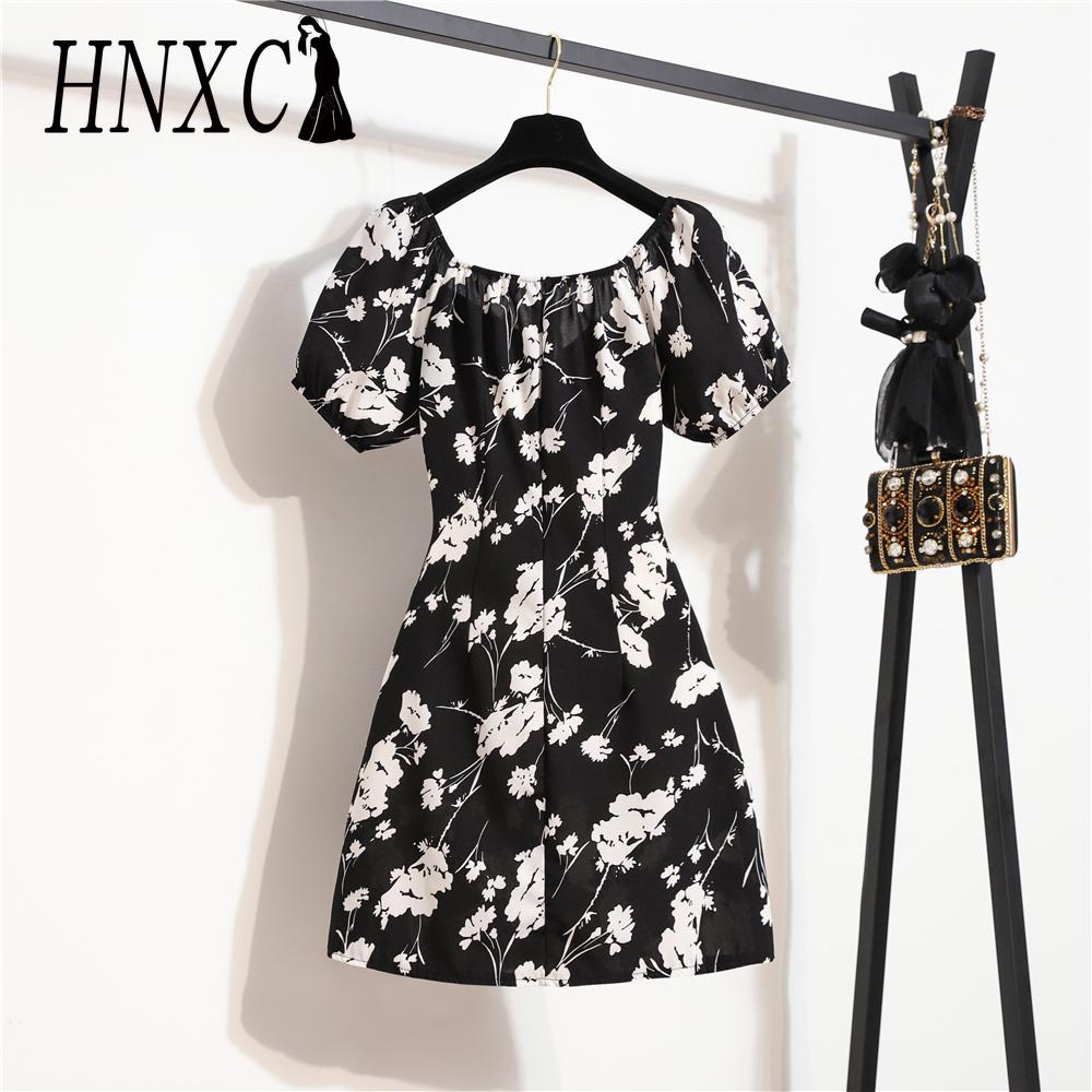 

Богемные женские мини-сексуальные платья, летние платья с цветочным принтом и плиссированными оборками, элегантные короткие платья с рукавами-фонариками, корейские женские платья Vestidos XL белый/чёрный