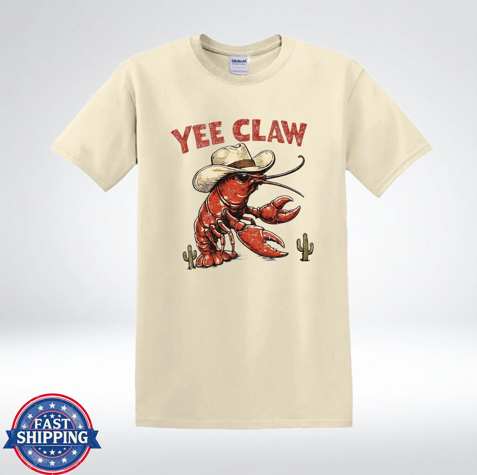 Yee Claw Lobster Cowboy Shirt Funny Western Desert Cactus T-Shirt XL