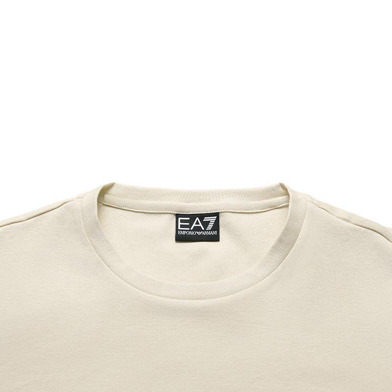 Emporio Armani Ea7 Round Neck Casual Short Sleeve Cotton T-Shirt Men tops Almond-Milk 7M000516-AF14616-U1079