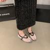 Fishnet Shoes Ballet Shoes Women's 2025 New Mesh One-word Buckle Outer Wear Flat Bottom Hollow Retro Mary Jane Single Shoes