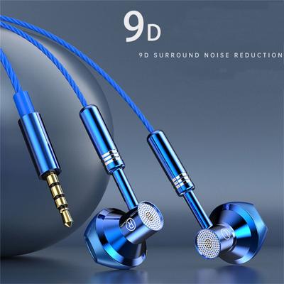 Fashion Wire-controlled Earphone 3.5mm Round Hole Headset Subwoofer Music Gaming Headphone With