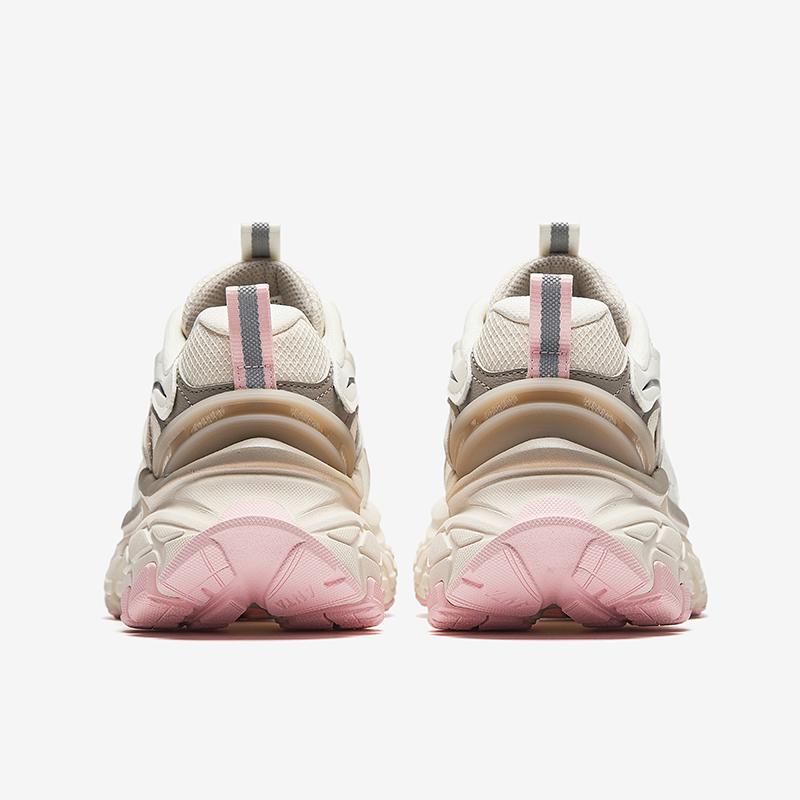 Anta Kids Synthetic Leather Mesh Comfortable Versatile Lightweight Shock Absorption Low-Top Running Shoes Men running shoes White Gray 322448815-2