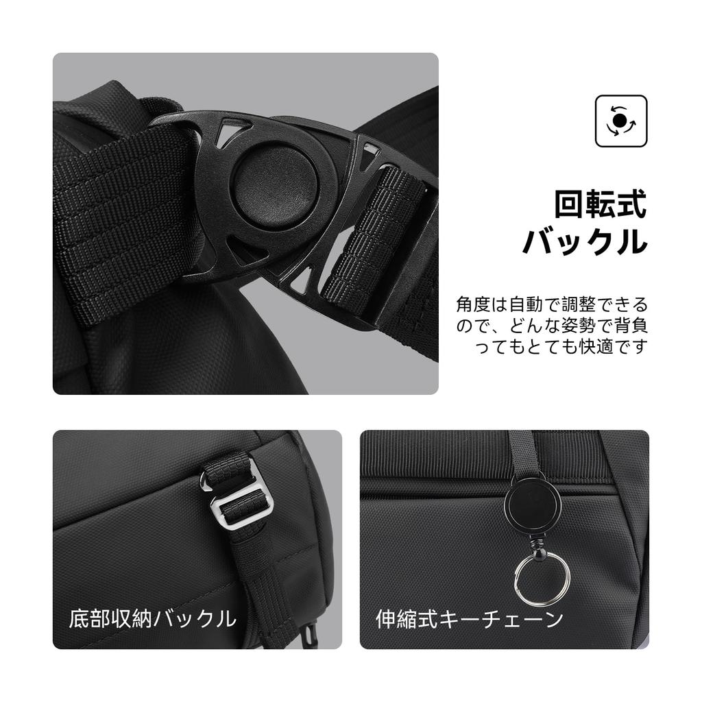 MARK RYDEN Men's Large Capacity Shoulder Bag with Cross Strap, Waterproof YKK Zipper, Multifunctional Design, 11-inch Pad Storage, Motorcycle