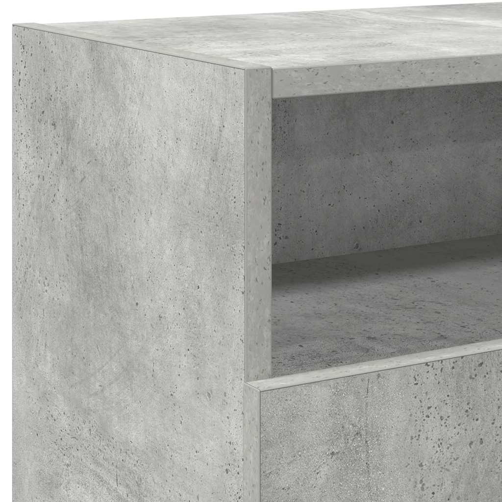 TV Stand with LED Lights Concrete Grey 120 x 30 x 50 cm