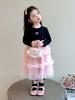 Autumn 2025 Cute Long Sleeve Gauze Dress for Little Girls - Stylish Princess Design
