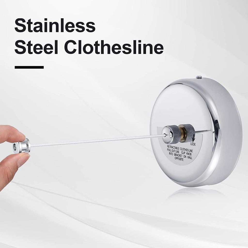 Wall-mounted Clothes Line Windproof 2.8m Adjustable Strength Nylon Durable Non-slip Drying Rack Rope Laundry