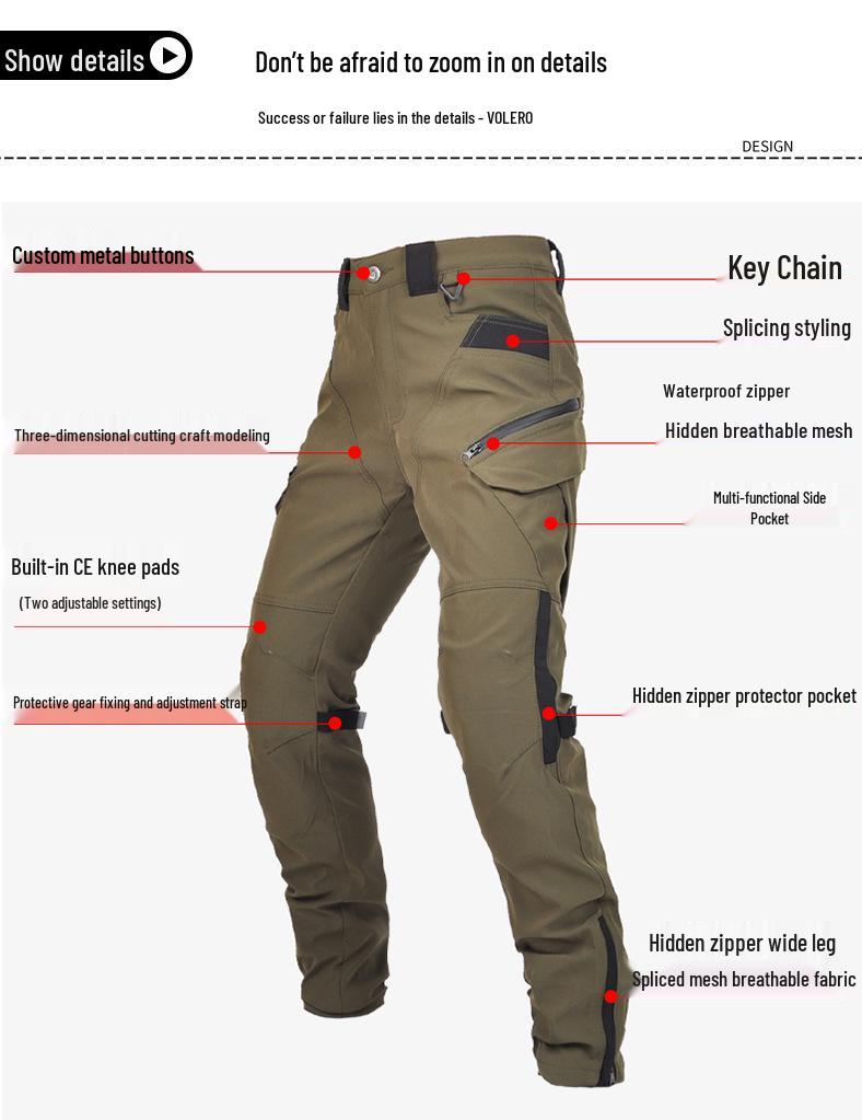 VOLERO Four-Season Motorcycle Riding Pants - Waterproof, Windproof, Double-layer, Breathable, High-waist, Anti-fall Racing Gear