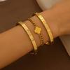 Exklusivt armband i titanstål för kvinnor: Guld, Helt Diamant, Icke-bleknande Europeisk & Amerikansk Stil