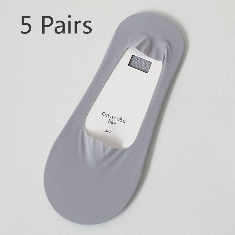 5 Pairs of Women's Summer Thin Style Shallow Mouth Non Slip Cotton Bottom Invisible Socks