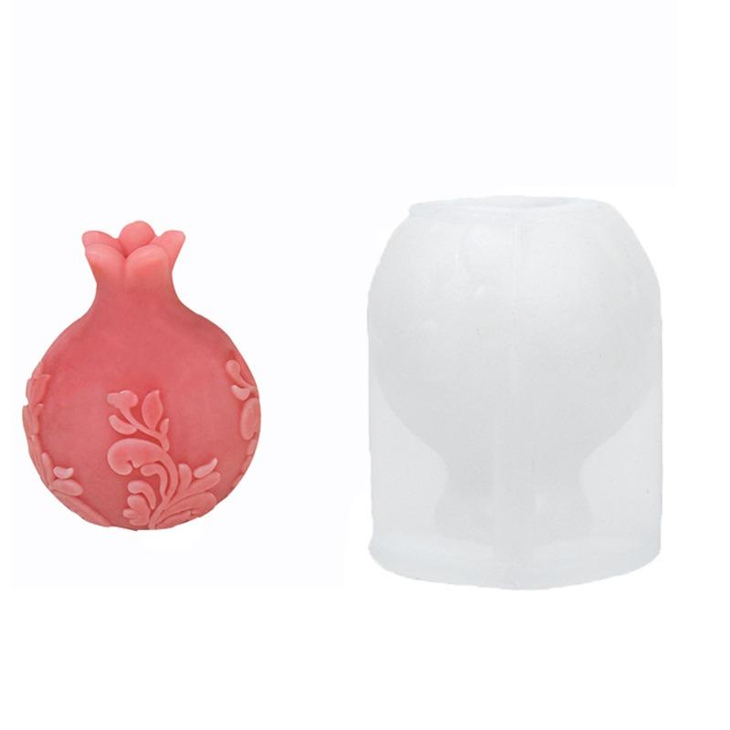 1 Pcs Pomegranate Candle Silicone Mold Gypsum Form Soft Molds Art Aromatherapy Plaster Home Decoration Mold Home Decor
