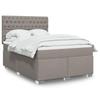 Vidaxl Letto Continentale Con Materasso, Taupe, Tessuto, 140X190 Cm