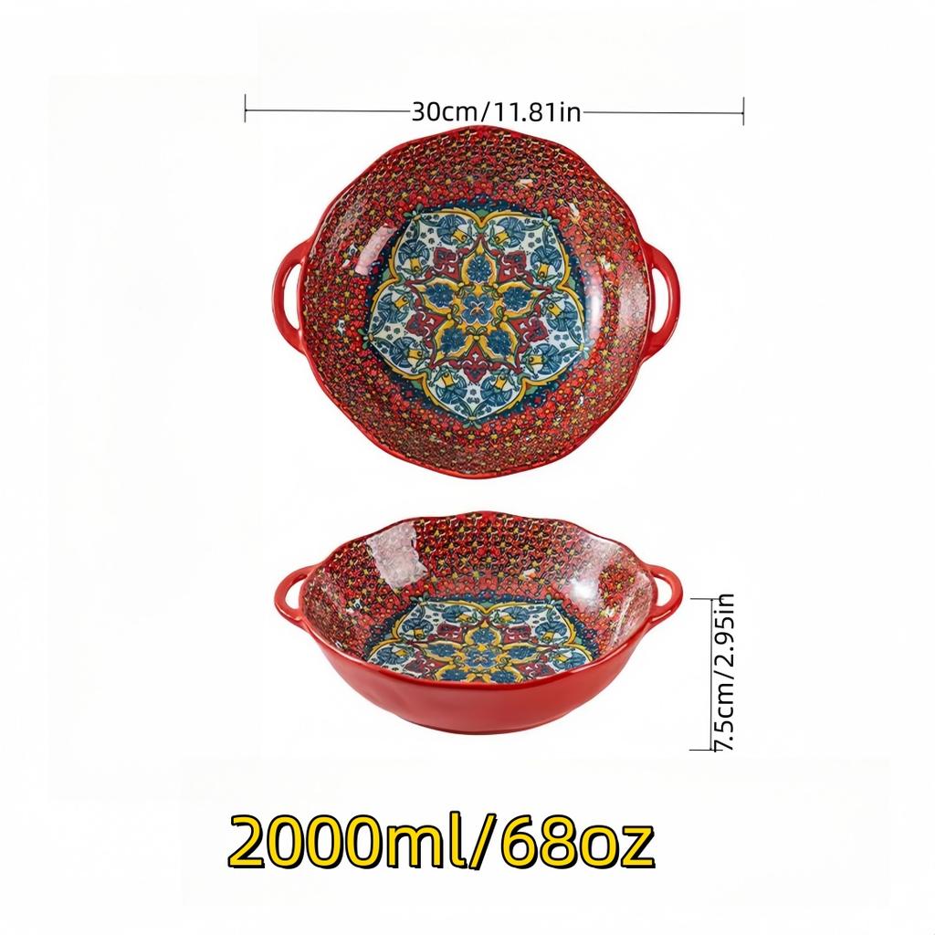 Böhmische Amphore Suppenschüssel Haushalt Keramik Große Suppenschüssel Nudelschüssel Hochwertiges Geschirr Große Schüssel Ramen-Schüssel Suppenschüssel